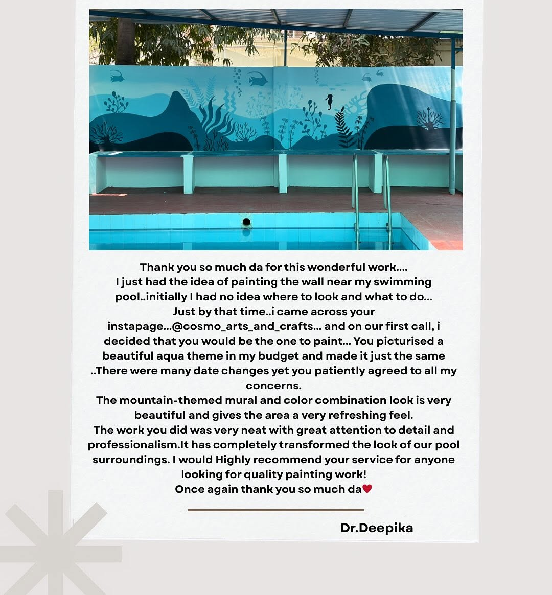 Cosmo Arts client review screenshot 1